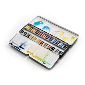 Acquista Set di pittura acrilica da 24 colori da 12 ml, kit di pittura con  7 pennelli, coltello, tavolozza, cavalletto, spugne, materiale artistico,  per adulti e bambini